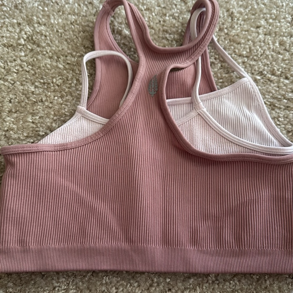 Free People Ribbed Pink Crop Top - Picture 3 of 3
